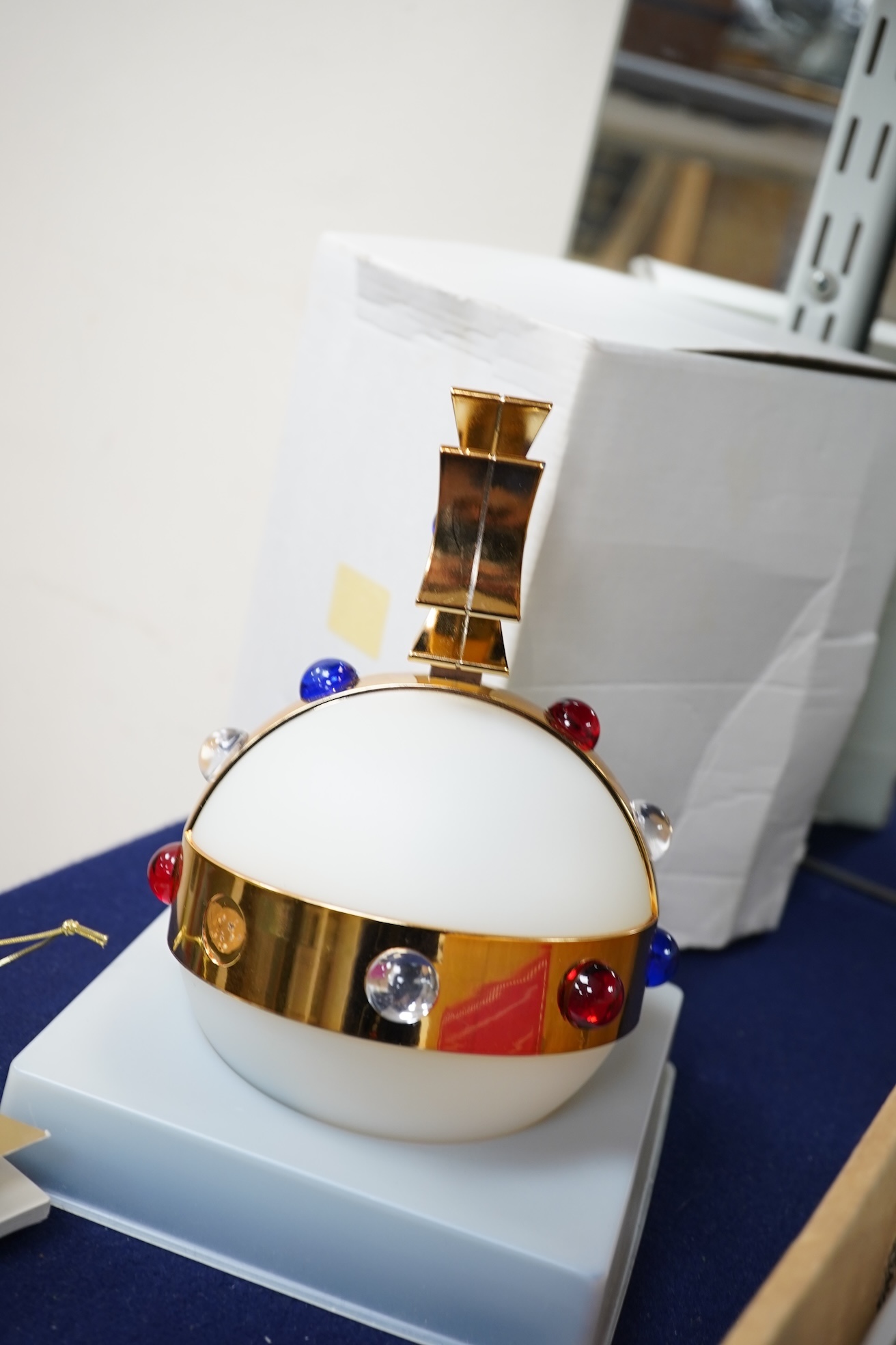 A late 20th/early 21st century Vivienne Westwood 'Orb' pop Swatch quartz wrist watch, on a velvet mounted leather strap, with original box and pamphlet.